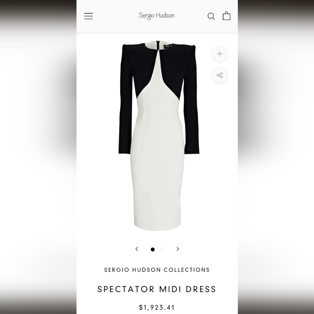 Sergio Hudson Spectator Midi Dress Silk Lined Designer Dress